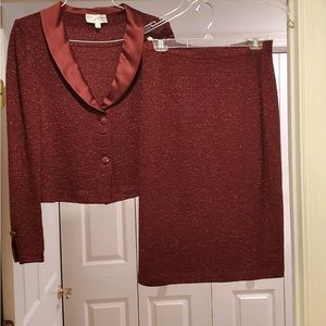Beautiful burgundy St. John’s suit